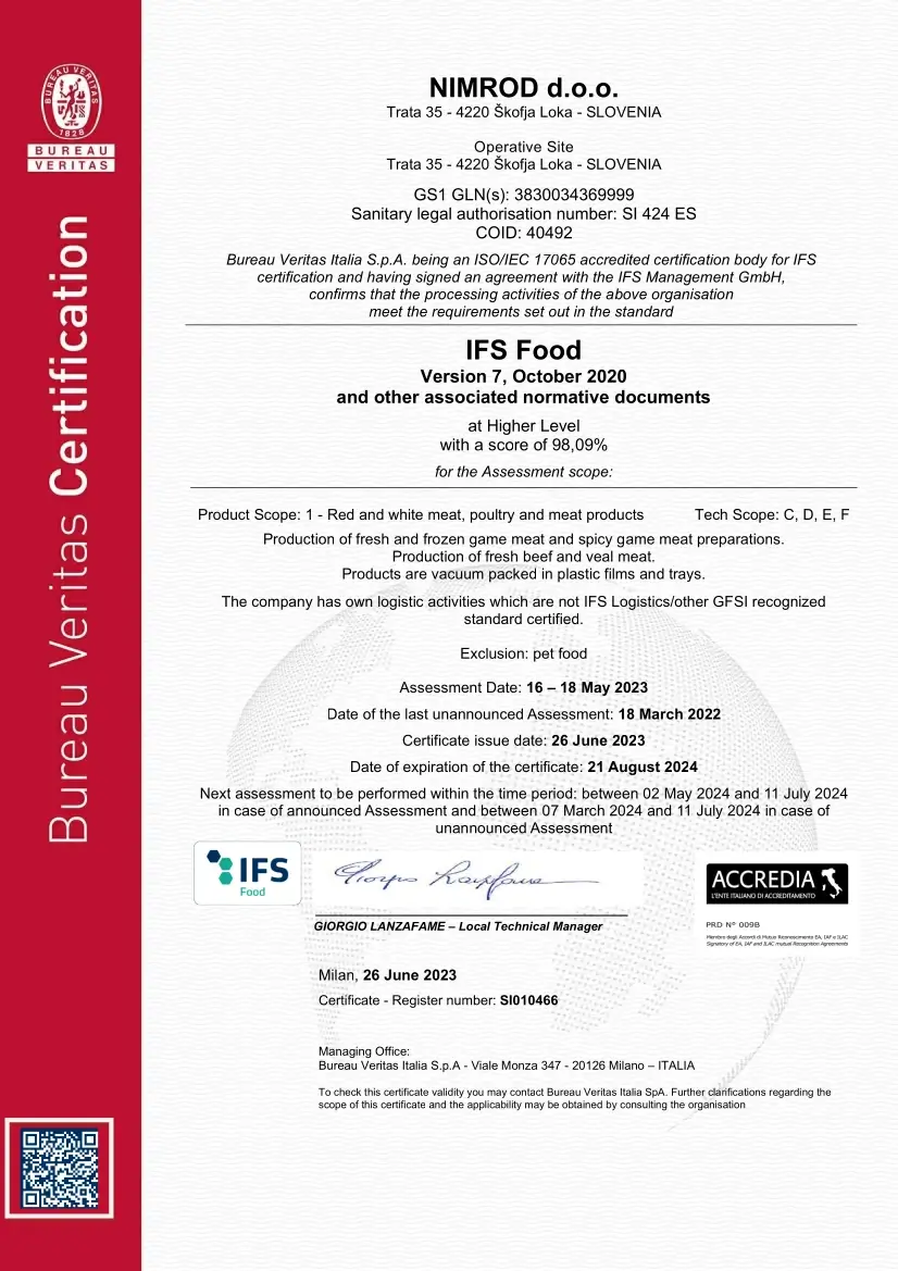 certifikat ifs